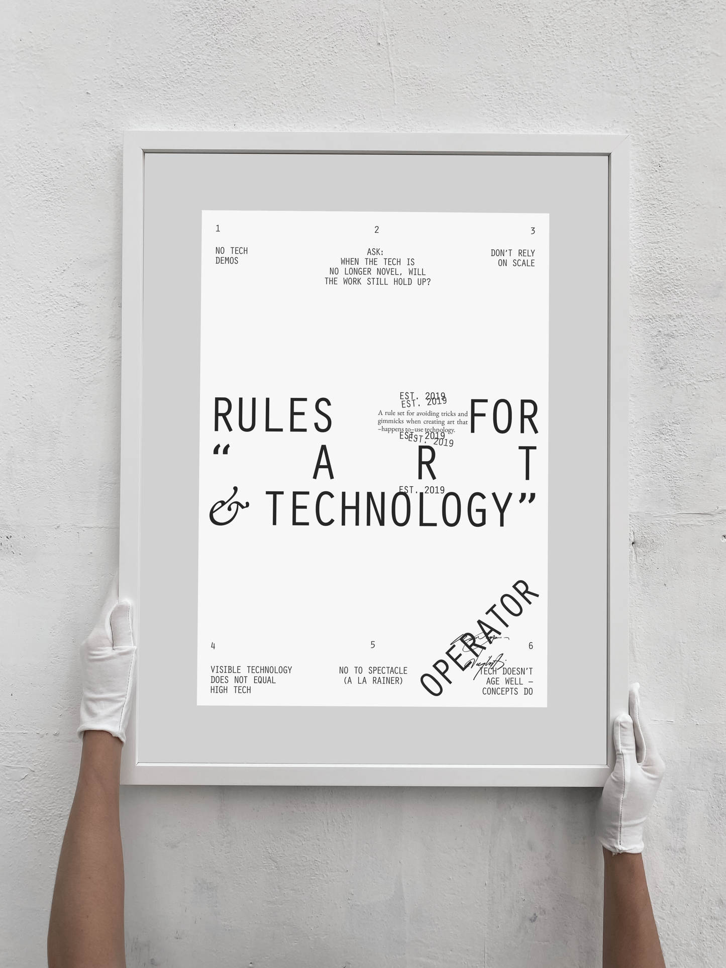 OPERATOR RULES FOR "ART & TECHNOLOGY" POSTER